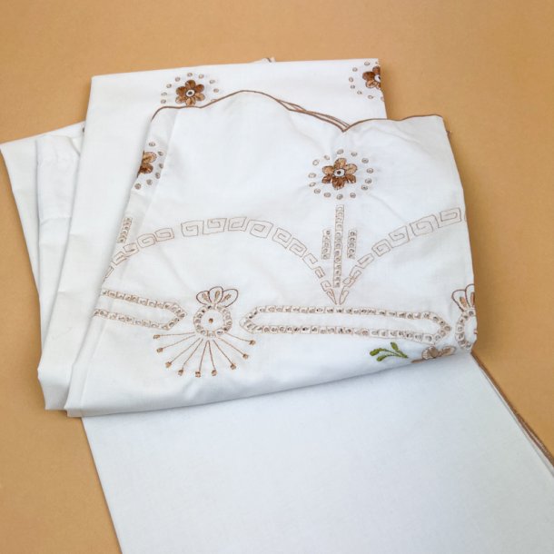 Vintage k�kkengardin s�t hvid
