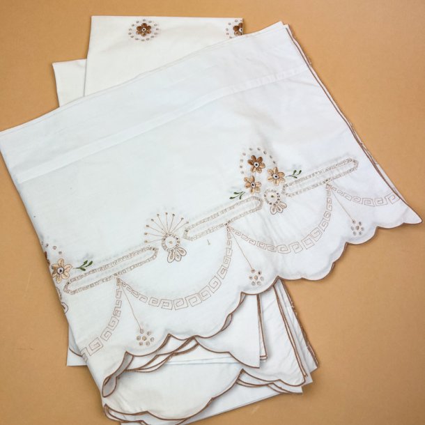 Vintage k�kkengardin s�t hvid