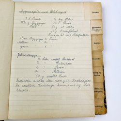 R�dternet h�ndskrevet vintage kogebog