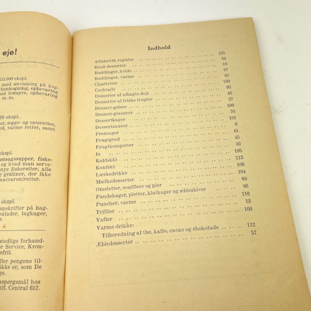 Vintage Den gule Dessertbog fra T�rsleffs
