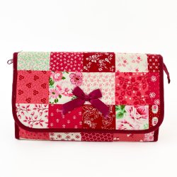 Kosmetiktasche im Patchwork-Stil mit Spiegel