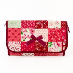 Kosmetiktasche im Patchwork-Stil mit Spiegel