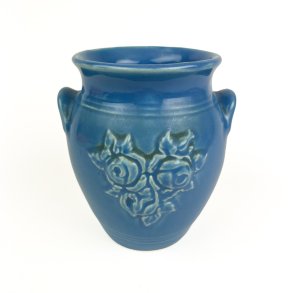 Bl� Guldkroken vintage krukke