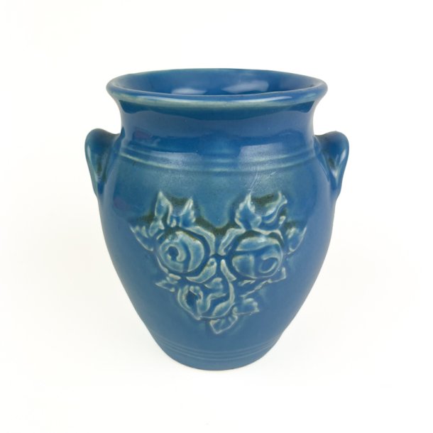 Bl� Guldkroken vintage krukke