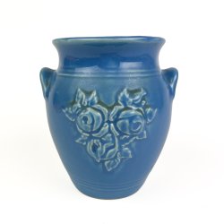 Bl� Guldkroken vintage krukke