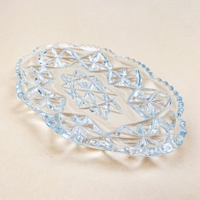 Klart krystalglas fad