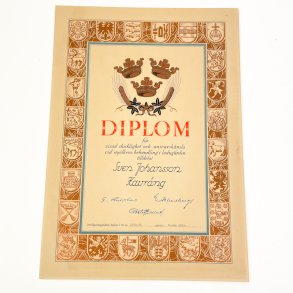 Dekorativt svensk mejeridiplom