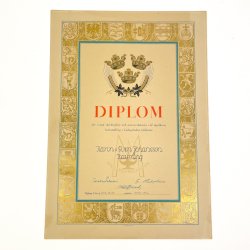 Dekorativt svensk mejeridiplom