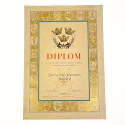 Dekorativt svensk mejeridiplom