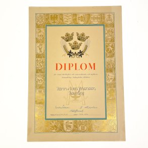 Dekorativt svensk mejeridiplom