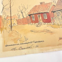 Per Omelius G�teborg akvarel