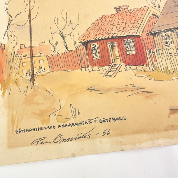 Per Omelius G�teborg akvarel