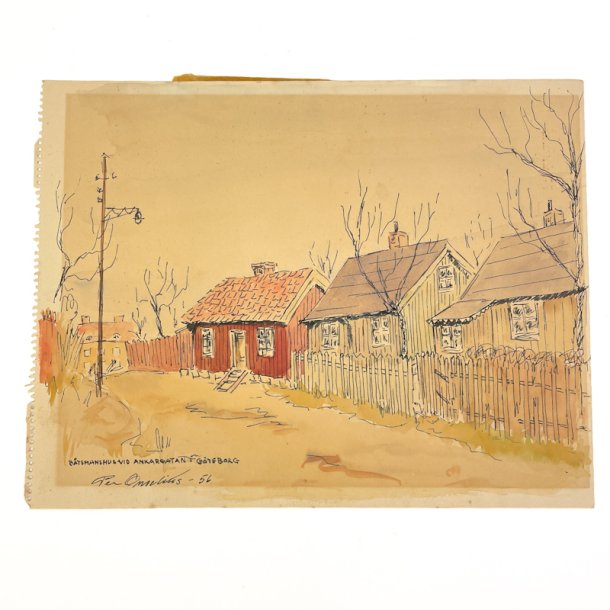 Per Omelius G�teborg akvarel