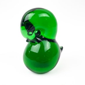 Dekorativ gr�n retro kunstglasfugl
