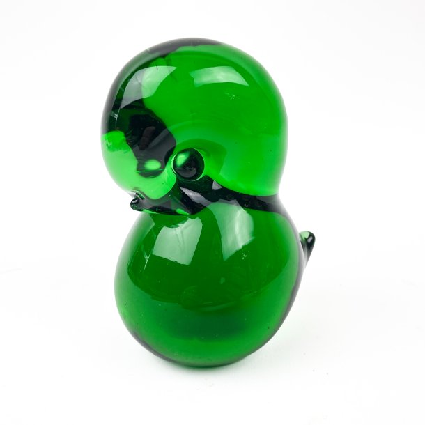 Dekorativ gr�n retro kunstglasfugl