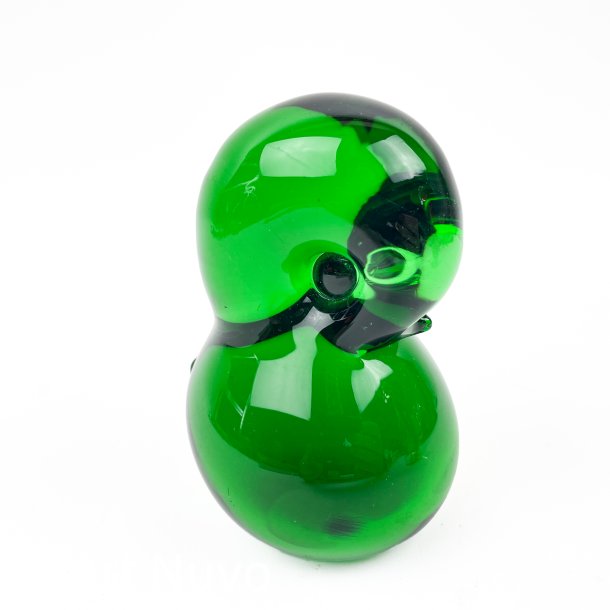 Dekorativ gr�n retro kunstglasfugl