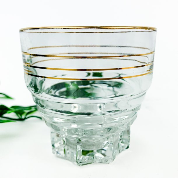 Fransk vintage vandglas med guld