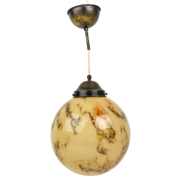Stor Art Deco glaskugle pendel