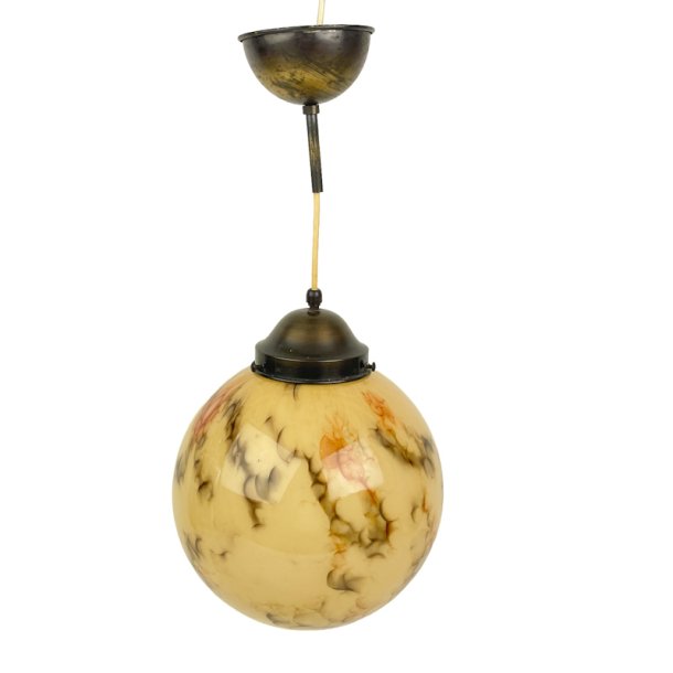 Stor Art Deco glaskugle pendel