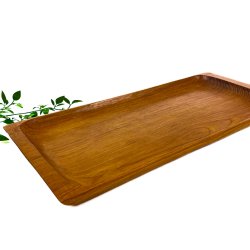 Langes Servierfach aus Teakholz