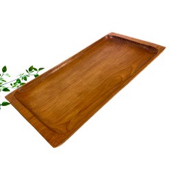 Langes Servierfach aus Teakholz