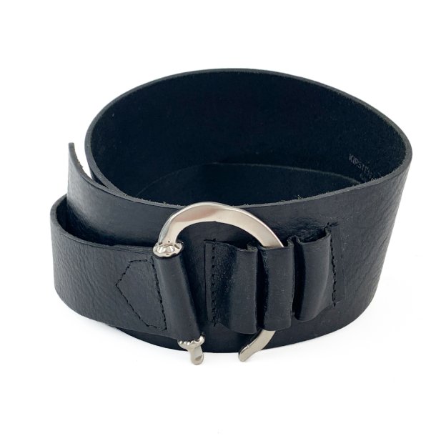 Bredt asymmetrisk vintage lderblte