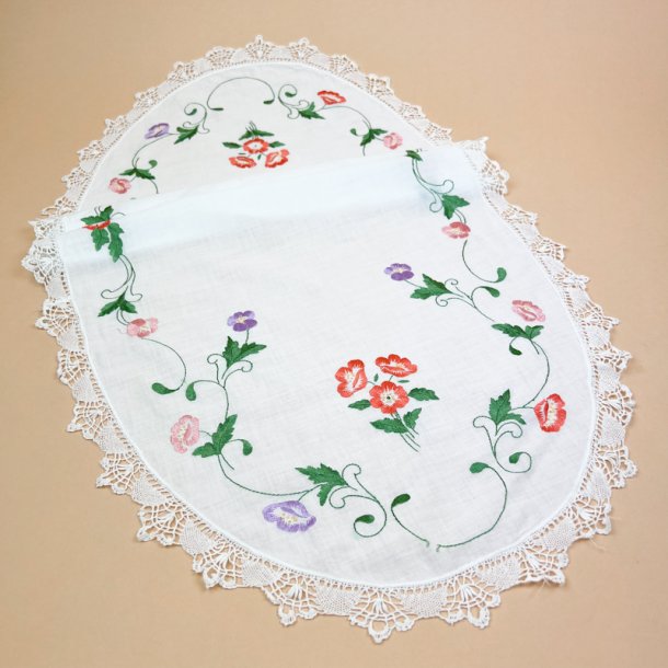 Broderet vintage bordl�ber