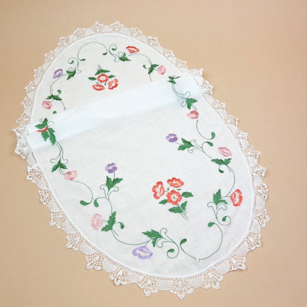 Broderet vintage bordl�ber