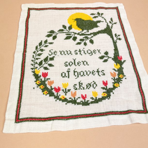 Broderet vintage h�ndarbejde