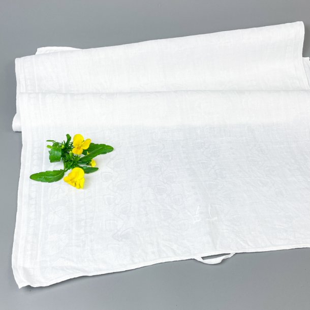 Hvidt vintage viskestykke i damask