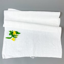 Hvidt vintage viskestykke i damask