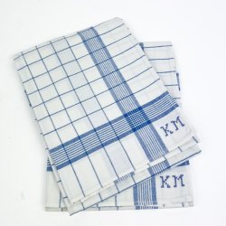 To bl�ternede vintage viskestykker med monogram