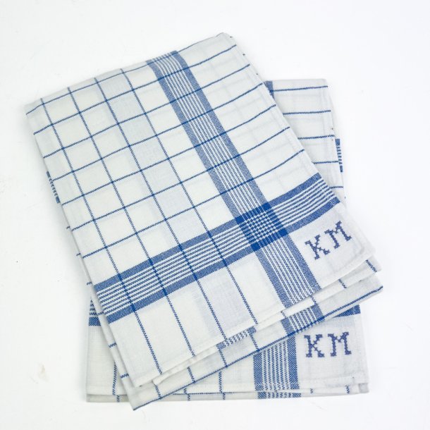 To bl�ternede vintage viskestykker med monogram