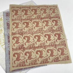 Seks trykte vintage stofpr�ver