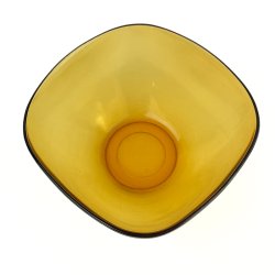 Bernsteinfarbene Retro Glasschale