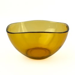 Bernsteinfarbene Retro Glasschale