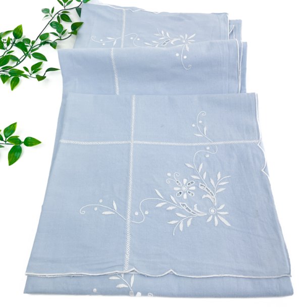 Lysebl� retro dug � 90 x 90 cm