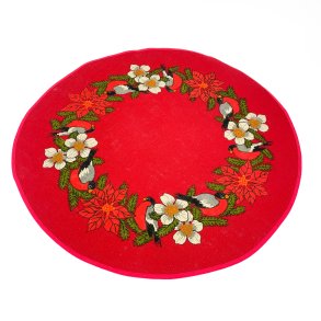 Dekorativ r�d vintage juledug - � 60 cm