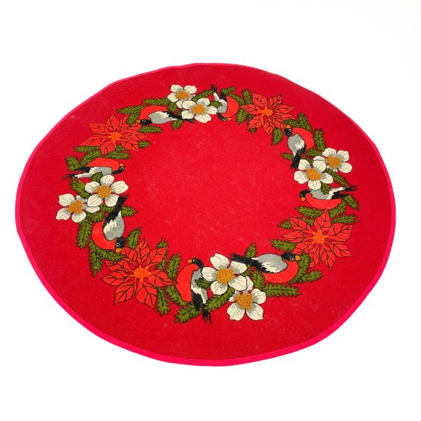 Dekorativ r�d vintage juledug - � 60 cm