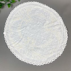 Hvid rund vintage lysedug