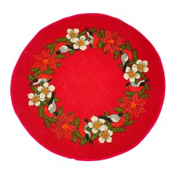 Dekorativ r�d vintage juledug - � 60 cm
