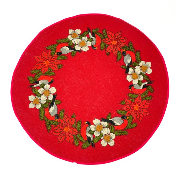 Dekorativ r�d vintage juledug - � 60 cm