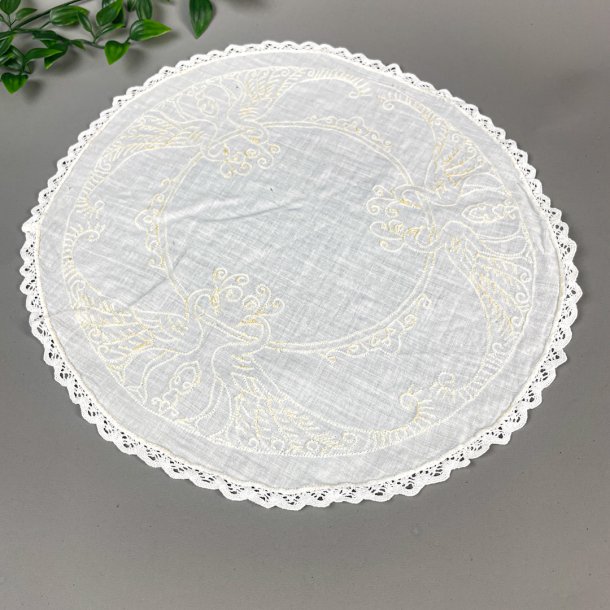 Hvid rund vintage lysedug