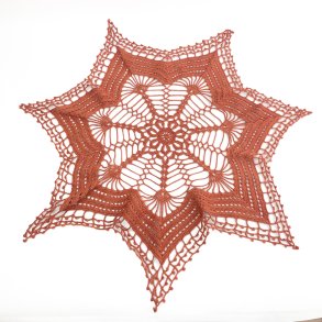 Rostfarbene gehkelte Retro Deckchen  70 cm