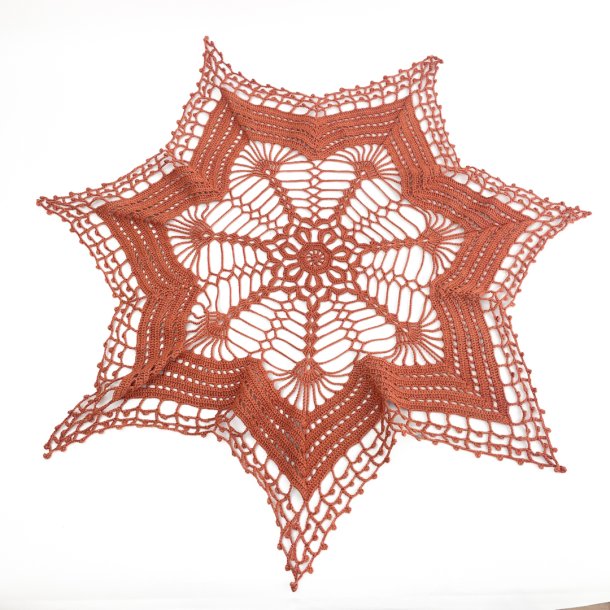 Rustfarvet hklet retro lysedug  70 cm