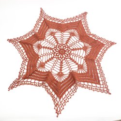 Rostfarbene gehkelte Retro Deckchen  70 cm