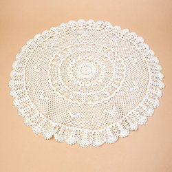 Hvid h�klet vintage lysedug