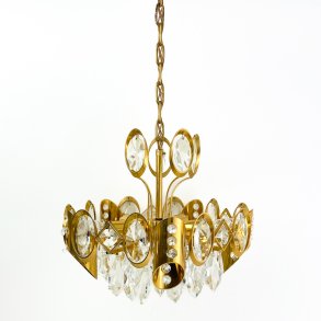 Vintage Kronleuchter mit Prismen