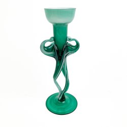 Elegant gr�n Makora kunstglas lysestage