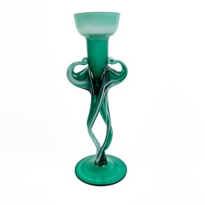 Elegant gr�n Makora kunstglas lysestage